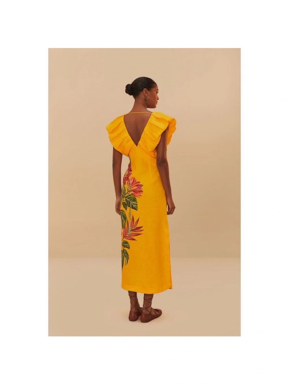 FARM Rio Off White Spring Awakening Tropical-Print Midi Dress - Picture 5 of 7